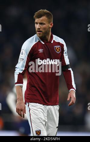 Andriy Yarmolenko von West Ham United während der Premier League zwischen Tottenham Hotspur und West Ham United am 07.. März 2022 im Tottenham Hotspur-Stadion in London, England (Foto by Action Foto Sport/NurPhoto) Stockfoto