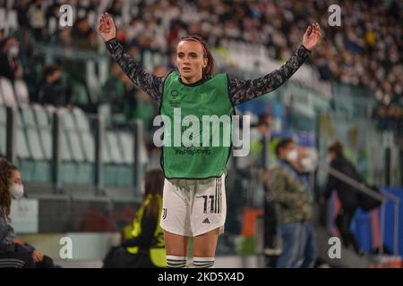 Barbara Bonansea aus Juventus beim UEFA Women's Champions League Quarter Final First Leg Match zwischen Juventus und Olympique Lyon am 23. März 2022 im Juventus Stadium in Turin, Italien. (Foto von Alberto Gandolfo/NurPhoto) Stockfoto