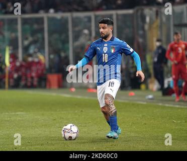 Roberto Insigne aus Italien während der EQ-Playoff-WM 1 in Katar 2022 Spiel zwischen Italien und Nordmakedonien am 24. März 2022 Stadion 'Renzo Barbera' in Palermo, Italien (Foto von Gabriele Maricchiolo/NurPhoto) Stockfoto