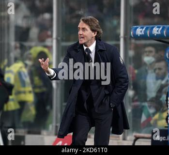 Roberto Mancini Cheftrainer Italiens während der EQ-Playoff-Spiele der FIFA Fußball-Weltmeisterschaft Katar 1 2022 zwischen Italien und Nordmakedonien am 24. März 2022 im Stadion „Renzo Barbera“ in Palermo, Italien (Foto: Gabriele Maricchiolo/NurPhoto) Stockfoto