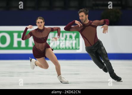 Gabriella Papadakis und Guillaume Cizeron aus Frankreich beim Pairs Ice Dance, am 25. März 2022 in der Sud de France Arena, Montpellier, Frankreich. (Foto von Ulrik Pedersen/NurPhoto) Stockfoto