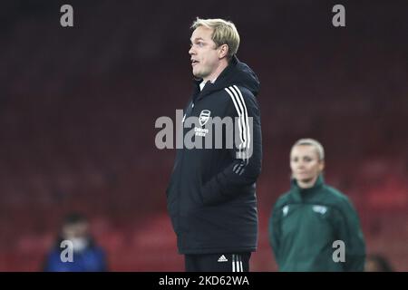 Jonas Eideval Manager von Arsenal Women beim UEFA Womens Champions League Quarter Final zwischen Arsenal und VFL Wolfsburg am Mittwoch, 23.. März 2022, im Emirates Stadium, London. (Foto von Tom West/MI News/NurPhoto) Stockfoto