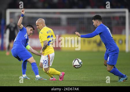 Ionut Mitrita im Einsatz beim internationalen Freundschaftsspiel zwischen Rumänien und Griechenland im Stadion Steaua am 25. März 2022 in Bukarest, Rumänien. (Foto von Alex Nicodim/NurPhoto) Stockfoto