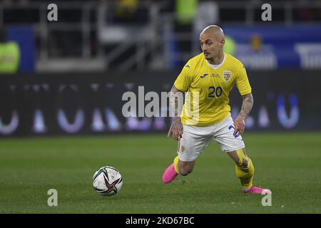 Ionut Mitrita im Einsatz beim internationalen Freundschaftsspiel zwischen Rumänien und Griechenland im Stadion Steaua am 25. März 2022 in Bukarest, Rumänien. (Foto von Alex Nicodim/NurPhoto) Stockfoto