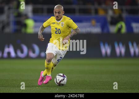 Ionut Mitrita im Einsatz beim internationalen Freundschaftsspiel zwischen Rumänien und Griechenland im Stadion Steaua am 25. März 2022 in Bukarest, Rumänien. (Foto von Alex Nicodim/NurPhoto) Stockfoto