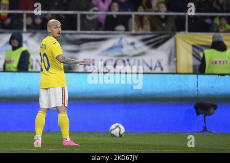 Ionut Mitrita im Einsatz beim internationalen Freundschaftsspiel zwischen Rumänien und Griechenland im Stadion Steaua am 25. März 2022 in Bukarest, Rumänien. (Foto von Alex Nicodim/NurPhoto) Stockfoto