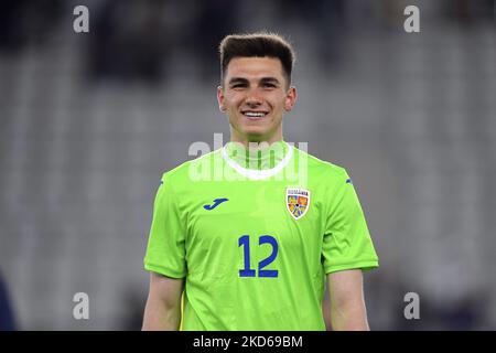 Mihai Popa in Aktion während des internationalen Freundschaftsspiels zwischen Rumänien U21 und Finnland U21 im Stadion Arcul de Triumph am 25. März 2022 in Bukarest, Rumänien. (Foto von Alex Nicodim/NurPhoto) Stockfoto