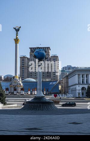 Blick auf die Region Kiew. Die Stadt ist in Aufruhr und wartet auf einen möglichen Angriff der russischen Truppen, die das Land der Ukraine seit 7 Wochen angreifen. Region Kiew, Ukraine März 27-28 2022. (Foto von Joseph Galanakis/NurPhoto) Stockfoto