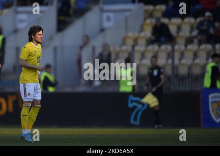 Alexi Pitu in Aktion beim internationalen Freundschaftsspiel zwischen Rumänien U20 und Norwegen U20 im Stadion Ilie Oana am 24. März 2022 in Ploiesti, Rumänien. (Foto von Alex Nicodim/NurPhoto) Stockfoto