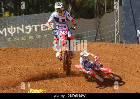 Gajser Tim #243 (SLO) in Honda vom Team HRC im Einsatz während der Portugal MXGP 2022 am 2. April 2022 in Agueda, Portugal. (Foto von Jose Mendes / NurPhoto) Stockfoto