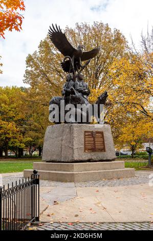 Ottaw, Ontario - 20. Oktober 2022: National Aboriginal Veterans Monument im Confederation Park in Ottawa, Ontario. Stockfoto