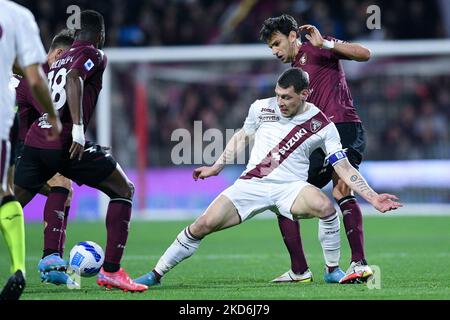 Andrea Belotti vom FC Turin während des Serie-A-Spiels zwischen US Salernitana 1919 und FC Turin am 2. April 2022 im Stadio Arechi, Salerno, Italien. (Foto von Giuseppe Maffia/NurPhoto) Stockfoto