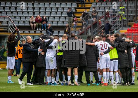 Reggina-Team während des italienischen Fußballspiel Serie B US Cremonese gegen Reggina 1914 am 02. April 2022 im Stadio Giovanni Zini in Cremona, Italien (Foto: Valentina Giannettoni/LiveMedia/NurPhoto) Stockfoto