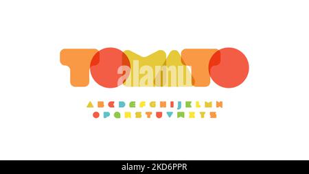 Gelee-Schrift Candy Alphabet, Farbe Würfel mit Farbe Overlay-Effekt geometrischen Formen typeset. Kreative bunte Briefe für Lebensmittelmarkt, Kinderzone, Spielzeug Stock Vektor