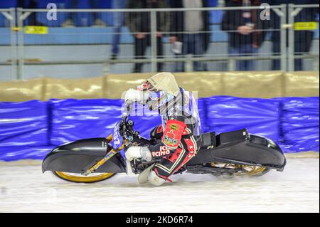 Jo Sætre (357) in Aktion beim FIM Ice Speedway Gladiators World Championship Final 4 auf der Eisbahn Thialf, Heerenveen am Sonntag, 3. April 2022. (Foto von Ian Charles/MI News/NurPhoto) Stockfoto