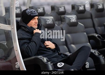 Erik Lincar Cheftrainer von U-Cluj während des FC Universitatea Cluj v. Steaua Bucuresti-Spiels, Cluj Arena, Cluj Napoca, 07. April 2022 (Foto: Flaviu Buboi/NurPhoto) Stockfoto