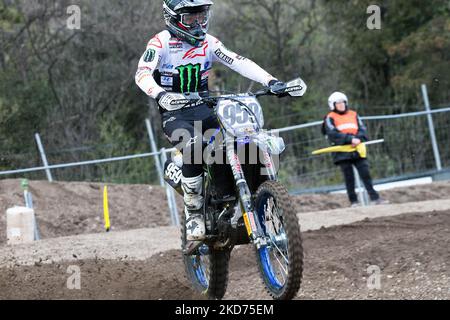 959 MAXIME RENAUX (Monster Energy Yamaha Factory MXGP Team) während der Motocross 2022 FIM MXGP/MX2 Motocross Weltmeisterschaft - MXGP von Trentino (Italien) am 09. April 2022 beim Crossodromo 'il Ciclamino' in Pietromurata, Italien (Foto: Valerio Origo/LiveMedia/NurPhoto) Stockfoto