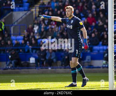 Sheffield Mittwoch Torwart Bailey Peacock-Farrell (1) während der Sky Bet League 1 Spiel zwischen Bolton Wanderers und Sheffield Mittwoch im University of Bolton Stadium, Bolton am Samstag, 9.. April 2022. (Foto von Mike Morese/MI News/NurPhoto) Stockfoto