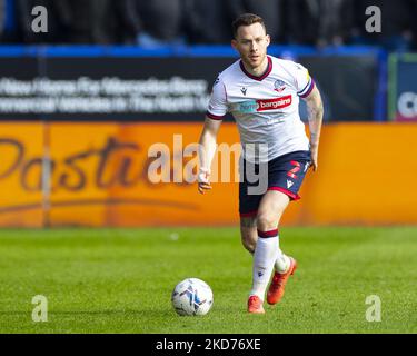 Sheffield Wednesday Defender Liam Palmer (2) während des Spiels der Sky Bet League 1 zwischen Bolton Wanderers und Sheffield Wednesday im University of Bolton Stadium, Bolton am Samstag, den 9.. April 2022. (Foto von Mike Morese/MI News/NurPhoto) Stockfoto