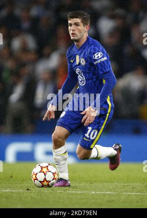 Chelsea's Christian Pulisic in Aktion beim Champions League Viertelfinale zwischen Chelsea und Real Madrid am 06.. April 2022 im Stamford Bridge Stadium, London (Foto by Action Foto Sport/NurPhoto) Stockfoto