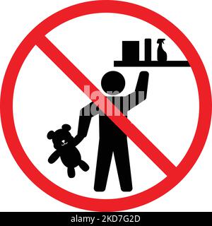 Eine Vektordarstellung eines Symbols, das bedeutet auerhalb der  Reichweite von Kindern aufbewahren Stock-Vektorgrafik - Alamy