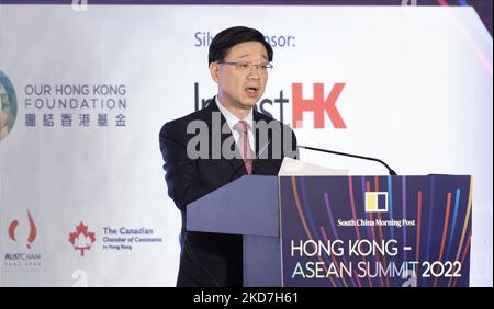 Keynote mit Chief Executive John Lee Ka-chiu, beim von der South China Morning Post organisierten Hong Kong ASEAN Summit 2022 im Conrad Hotel in Admiralty.03NOV22 SCMP / Jonathan Wong Stockfoto