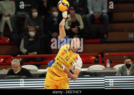 sir14 während der Volleyball-Weltmeisterschaft der italienischen Superliga-Männer in der Serie A - Sir Safety Conad Perugia gegen Leo Schuhe PerkinElmer Modena am 13. April 2022 im Pala Barton in Perugia, Italien (Foto: Loris Cerquiglini/LiveMedia/NurPhoto) Stockfoto