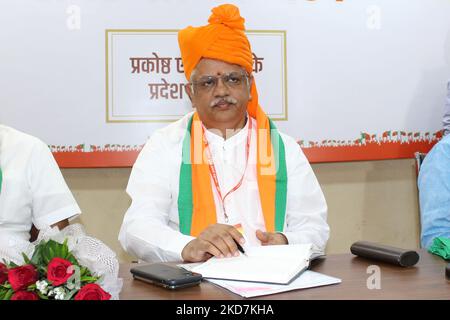 BJP nationaler Generalsekretär BL Santosh während eines Parteitreffens, in Jaipur, Rajasthan, Indien, Donnerstag, 14,2022. April. (Foto von Vishal Bhatnagar/NurPhoto) Stockfoto