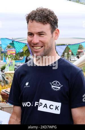 Saitama, Japan. 5.. November 2022. Der britische Radfahrer Mark Cavendish lächelt einen Tag vor der Tour de France Saitama criterium in Saitama, einem Vorort von Tokio am Samstag, den 5. November 2022 Credit: Yoshio Tsunoda/AFLO/Alamy Live News Stockfoto