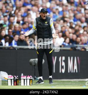 Chelsea-Manager Thomas Tuchel beim Halbfinale des FA Cup zwischen Crystal Palace und Chelsea im Wembley Stadium, London, Großbritannien 17.. April 2022 (Foto by Action Foto Sport/NurPhoto) Stockfoto