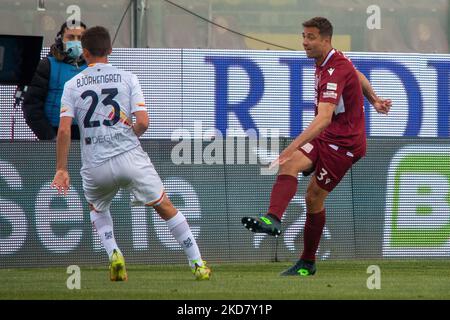 Cionek Thiago Reggina wurde während des Spiels Reggina 1914 gegen US Lecce in der italienischen Fußballserie B am 18. April 2022 im Stadio Oreste Granillo in Reggio Calabria, Italien gedreht (Foto: Valentina Giannettoni/LiveMedia/NurPhoto) Stockfoto