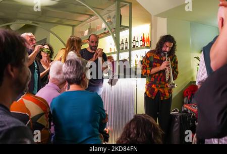 Jazzabierto, Malaga, Spanien, spielt Jazzabierto in einer Bar. Stockfoto