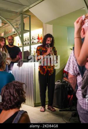 Jazzabierto, Malaga, Spanien, spielt Jazzabierto in einer Bar. Stockfoto