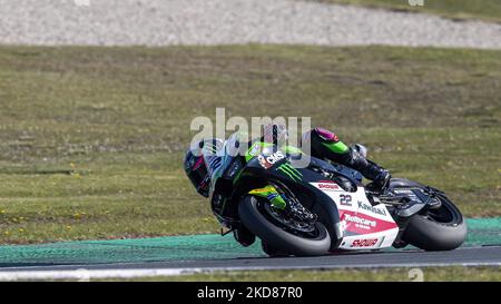 22 Alex Lowes GBR Kawasaki ZX-10RR Kawasaki Racing Team WorldSBK während der Superbike-Weltmeisterschaft - SBK Motul Dutch Round - FIM Superbike World Championship 2022 - Superpole am 23. April 2022 auf dem TT Assen Circuit in Assen (Niederlande), Niederlande (Foto von Otto Moretti/LiveMedia/NurPhoto) NÂ Stockfoto