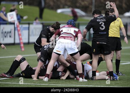 Melrose, Samstag, 23. April 2022. FOSROC Super6 Sprint Serie Southern Knight vs Watsonians auf den Greenyards, Melrose. Erste Halbzeit-Action (Foto von Rob Gray/NurPhoto) Stockfoto