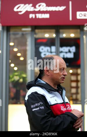 Frederic Vasseur (FRA) - Alfa Romeo F1 Teamchef während der Formel-1-Meisterschaft Formel 1 Rolex Emilia Romagna Grand Prix 2022, 4. Lauf der FIA Formel 1-Weltmeisterschaft 2022 Freie Übungen und Sprint-Rennen am 23. April 2022 auf dem Enzo e Dino Ferrari Circuit in Imola, Italien (Foto von Alessio De Marco/LiveMedia/NurPhoto) Stockfoto