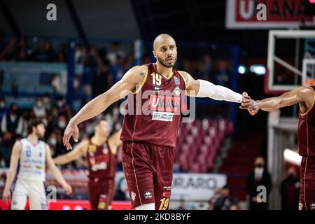 Jordan Morgan (Umana Reyer Venezia) während der italienischen Basketball A Serie Championship Umana Reyer Venezia gegen Nutribullet Treviso Basket am 24. April 2022 im Taliercio in Venedig, Italien (Foto: Mattia Radoni/LiveMedia/NurPhoto) Stockfoto