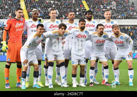 Das Line-up SSC Napoli während des spiels empoli FC gegen SSC Napoli am 24. April 2022 im Stadion Carlo Castellani in Empoli, Italien (Foto: Lisa Guglielmi/LiveMedia/NurPhoto) Stockfoto