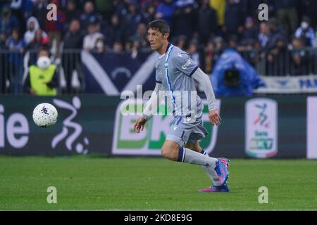 Federico Melchiorri (SPAL) beim Spiel der italienischen Fußball-Serie B Brescia Calcio gegen SPAL am 25. April 2022 im Stadio Mario Rigamonti in Brescia, Italien (Foto: Luca Rossini/LiveMedia/NurPhoto) Stockfoto