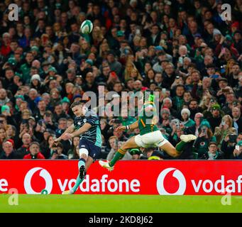 5.. November 2022; Aviva Stadium, Dublin, Irland: Autumn Series international Rugby Irland gegen Südafrika; Johnny Sexton (c) aus Irland Stockfoto