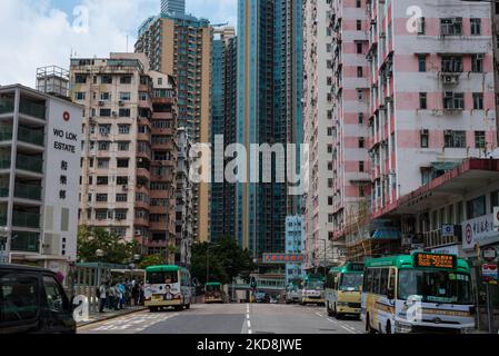 Hongkong, China, 28. April 2022, Blick auf Kwun Tong. (Foto von Marc Fernandes/NurPhoto) Stockfoto