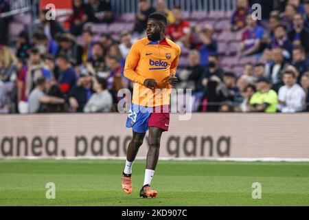 23 Samuel Umtiti vom FC Barcelona während des La Liga-Spiels zwischen dem FC Barcelona und RD Mallorca im Camp Nou Stadium am 1. Mai 2022 in Barcelona, Spanien. (Foto von Xavier Bonilla/NurPhoto) Stockfoto