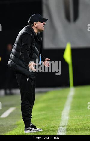 Gheorghe Hagi, Cheftrainer von Farul, während der CFR 1907 Cluj v. Farul Constanta, Rumänien Liga 1 - Casa Pariurilor bestritten im Stadion Dr. Constantin Radulescu, Cluj-Napoca, 1. Mai 2022 (Foto: Flaviu Buboi/NurPhoto) Stockfoto