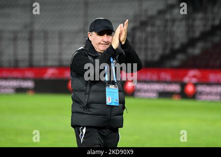 Gheorghe Hagi, Cheftrainer von Farul, während der CFR 1907 Cluj v. Farul Constanta, Rumänien Liga 1 - Casa Pariurilor bestritten im Stadion Dr. Constantin Radulescu, Cluj-Napoca, 1. Mai 2022 (Foto: Flaviu Buboi/NurPhoto) Stockfoto