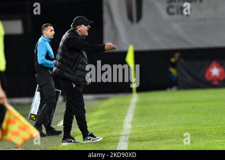 Gheorghe Hagi, Cheftrainer von Farul, während der CFR 1907 Cluj v. Farul Constanta, Rumänien Liga 1 - Casa Pariurilor bestritten im Stadion Dr. Constantin Radulescu, Cluj-Napoca, 1. Mai 2022 (Foto: Flaviu Buboi/NurPhoto) Stockfoto