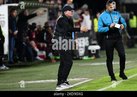 Gheorghe Hagi, Cheftrainer von Farul, während der CFR 1907 Cluj v. Farul Constanta, Rumänien Liga 1 - Casa Pariurilor bestritten im Stadion Dr. Constantin Radulescu, Cluj-Napoca, 1. Mai 2022 (Foto: Flaviu Buboi/NurPhoto) Stockfoto