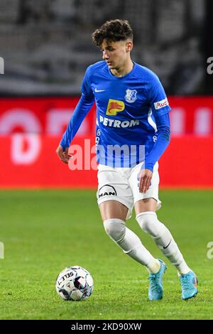 Nicolas Popescu im Einsatz während der CFR 1907 Cluj v. Farul Constanta, Rumänien Liga 1 - Casa Pariurilor bestritten im Stadion Dr. Constantin Radulescu, Cluj-Napoca, 1. Mai 2022 (Foto: Flaviu Buboi/NurPhoto) Stockfoto