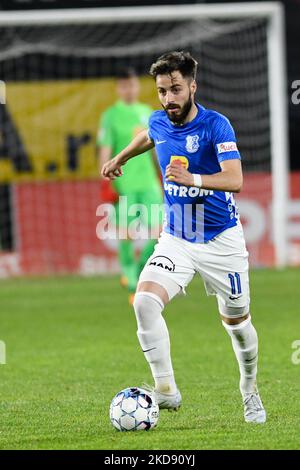 Andrei Ciobanu, im Einsatz während der CFR 1907 Cluj v. Farul Constanta, Rumänien Liga 1 - Casa Pariurilor bestritten im Stadion Dr. Constantin Radulescu, Cluj-Napoca, 1. Mai 2022 (Foto: Flaviu Buboi/NurPhoto) Stockfoto