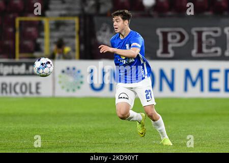 Andrei Borza im Einsatz während der CFR 1907 Cluj v. Farul Constanta, Rumänien Liga 1 - Casa Pariurilor bestritten im Stadion Dr. Constantin Radulescu, Cluj-Napoca, 1. Mai 2022 (Foto: Flaviu Buboi/NurPhoto) Stockfoto