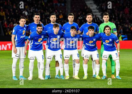 Spieler von Farul Constanta während CFR 1907 Cluj v. Farul Constanta, Rumänien Liga 1 - Casa Pariurilor bestritten im Stadion Dr. Constantin Radulescu, Cluj-Napoca, 1. Mai 2022 (Foto: Flaviu Buboi/NurPhoto) Stockfoto